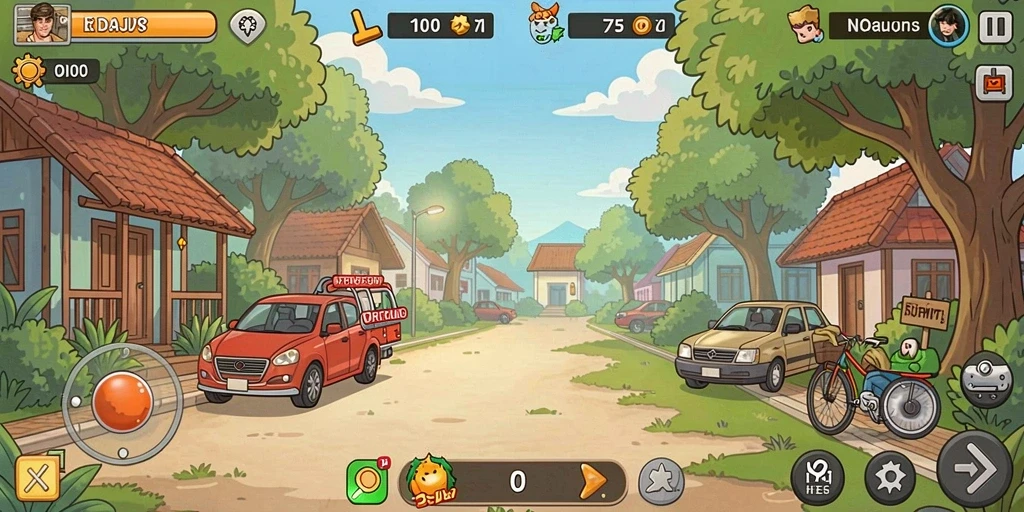Screenshot dari permainan slot dengan tema petualangan.